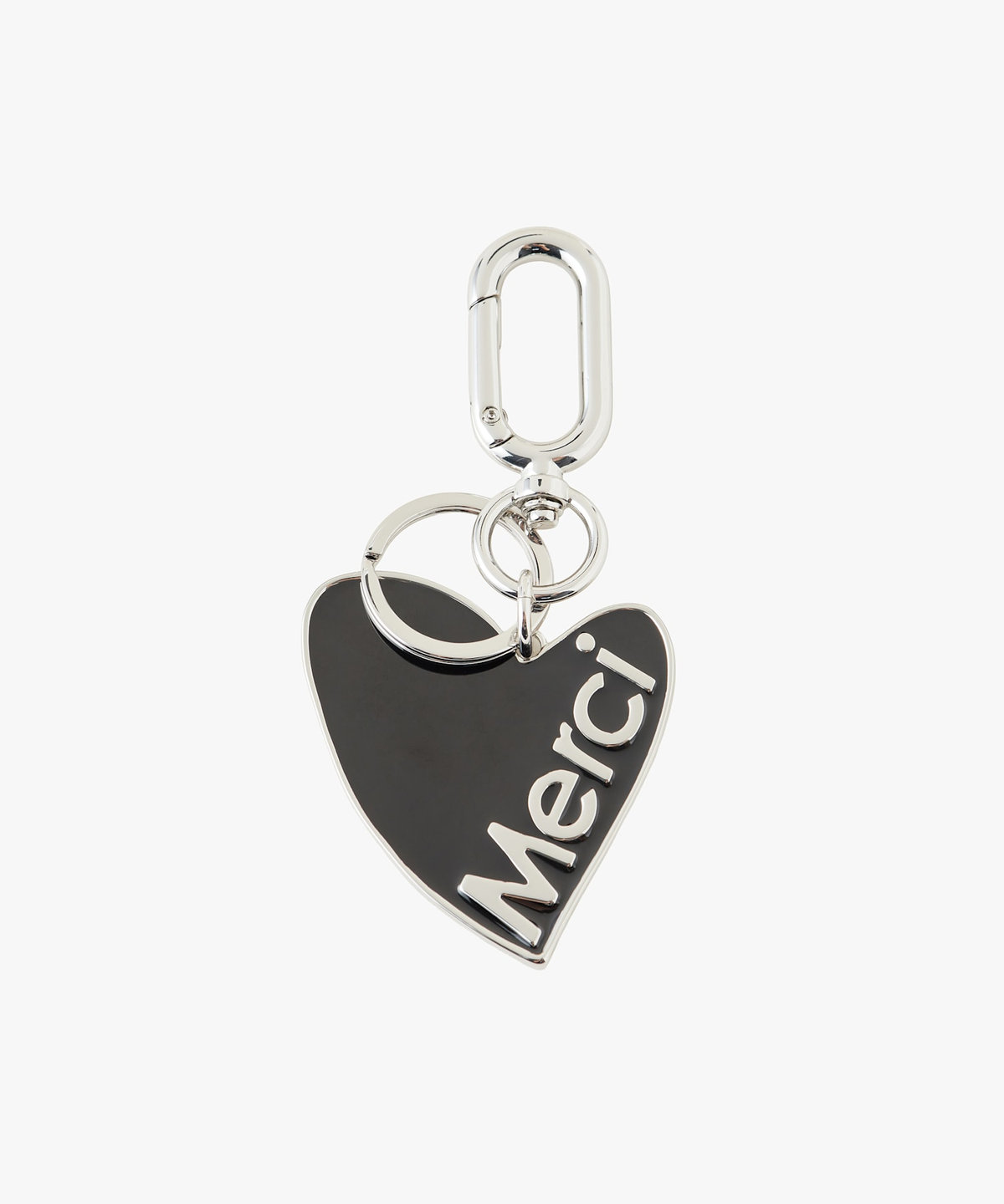 To b. by agnès b. メッセージ ハート キーチャーム "Merci" ブラック