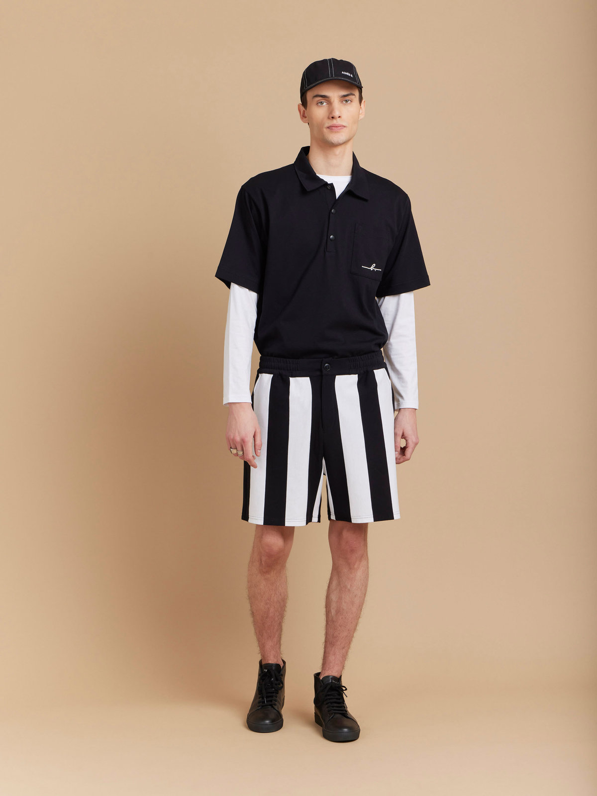 HOMME メンズ 【Outlet】K357 SHORT ショートパンツ ホワイト×ブラック