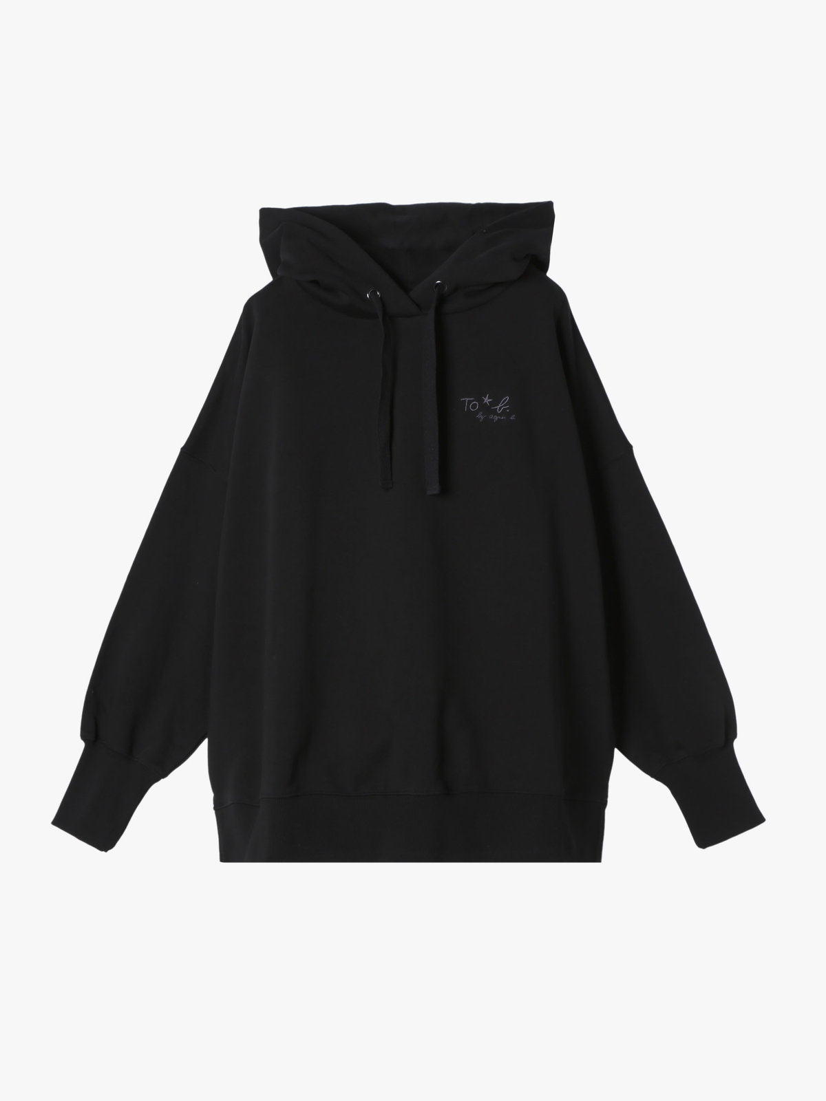 To b. by agnès b. EMBROIDERY LOGO HOODIE ホワイト×ブラック