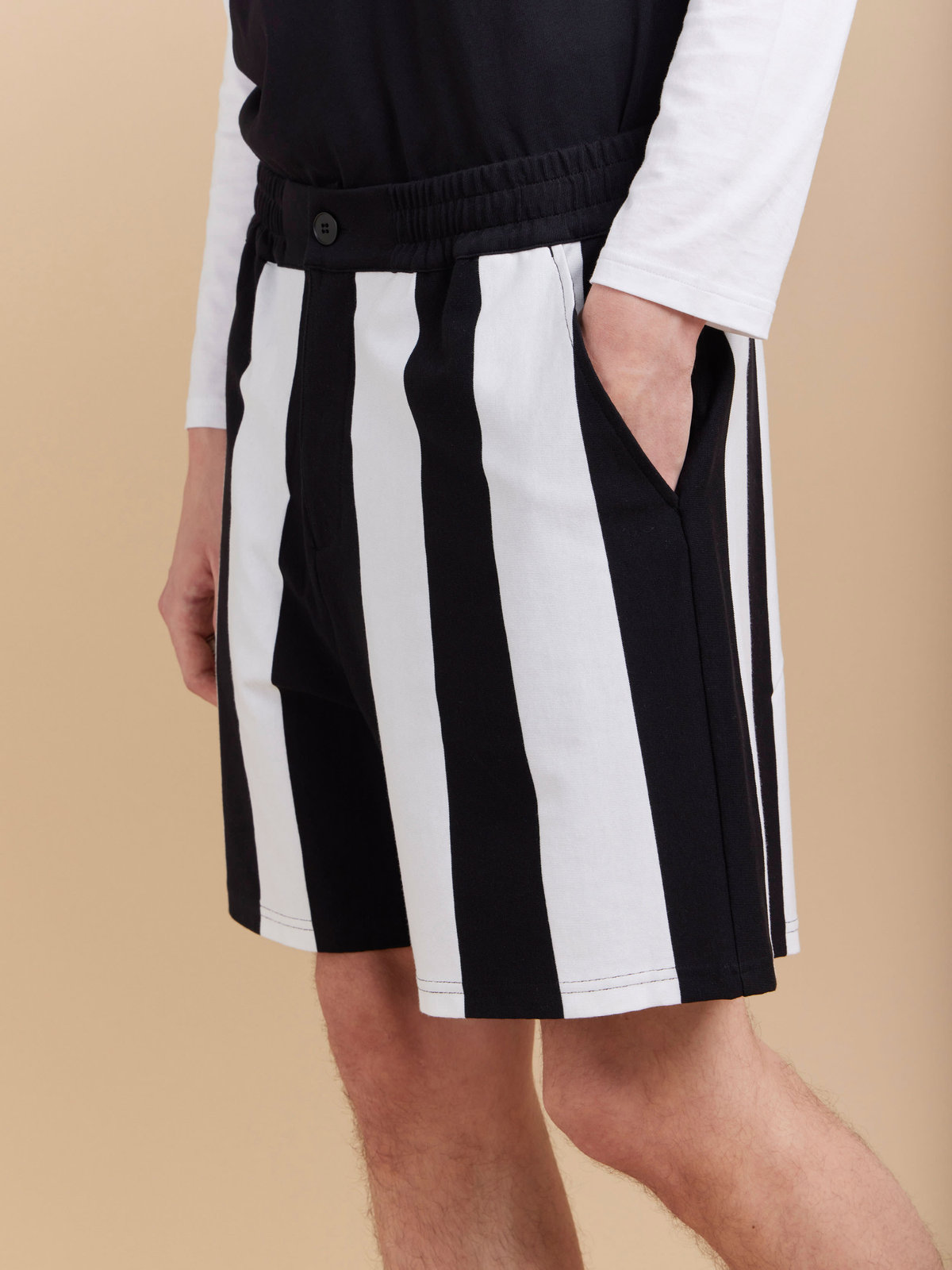 HOMME メンズ 【Outlet】K357 SHORT ショートパンツ ホワイト×ブラック