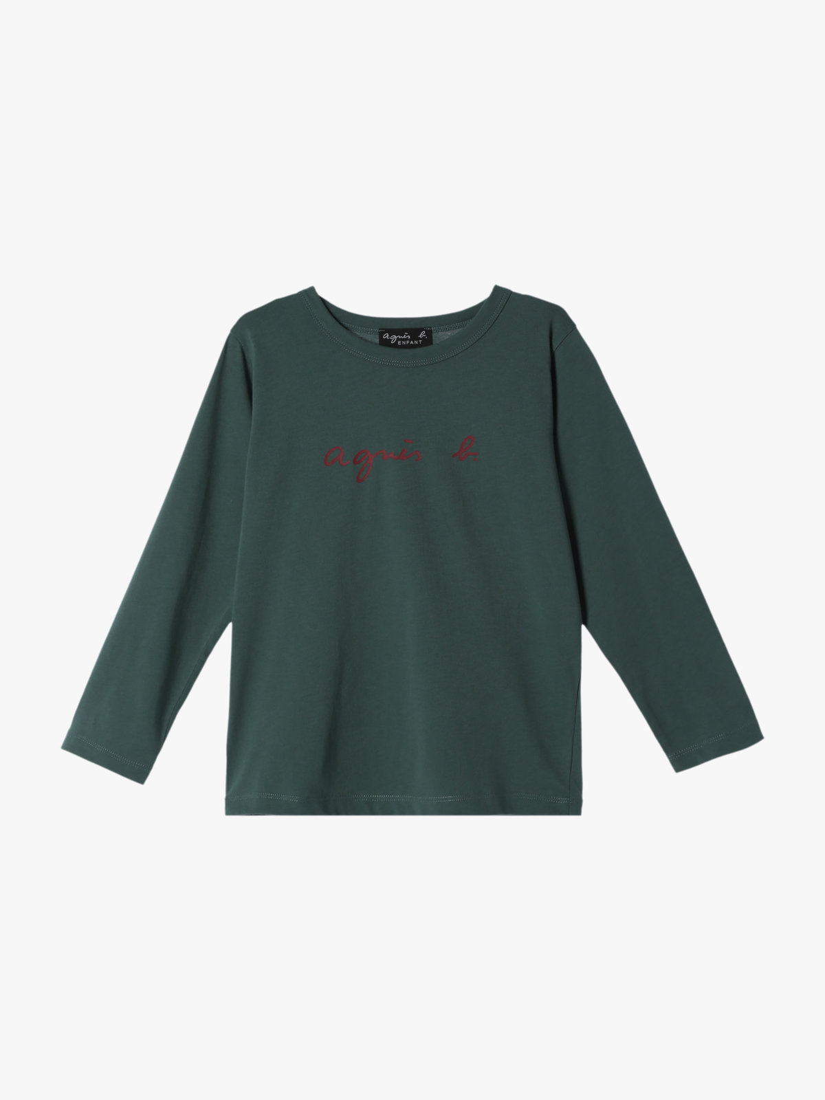 ENFANT ユニセックス キッズ ロゴ コットン 長袖 Tシャツ グリーン系その他