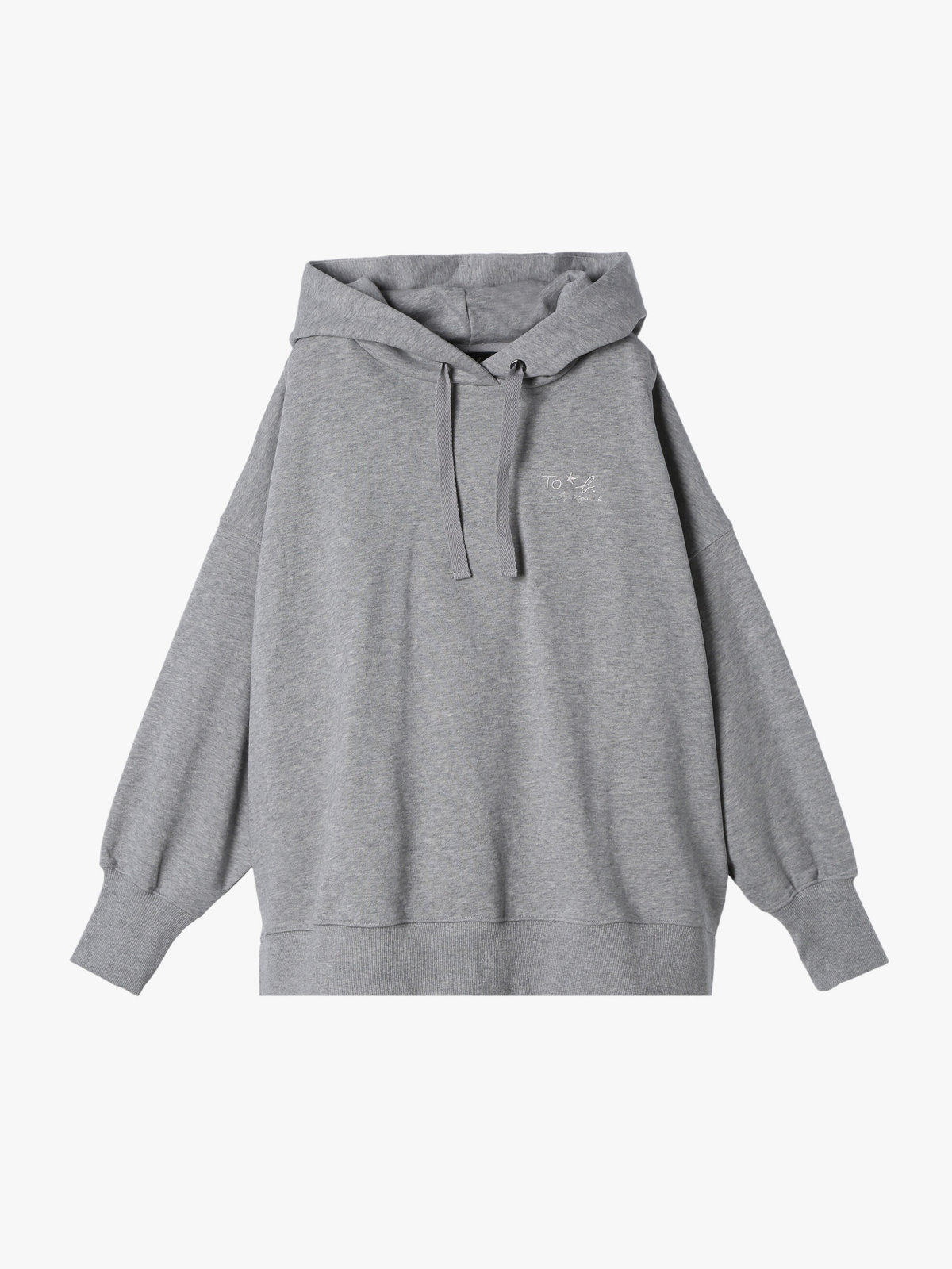 To b. by agnès b. EMBROIDERY LOGO HOODIE ライトグレー
