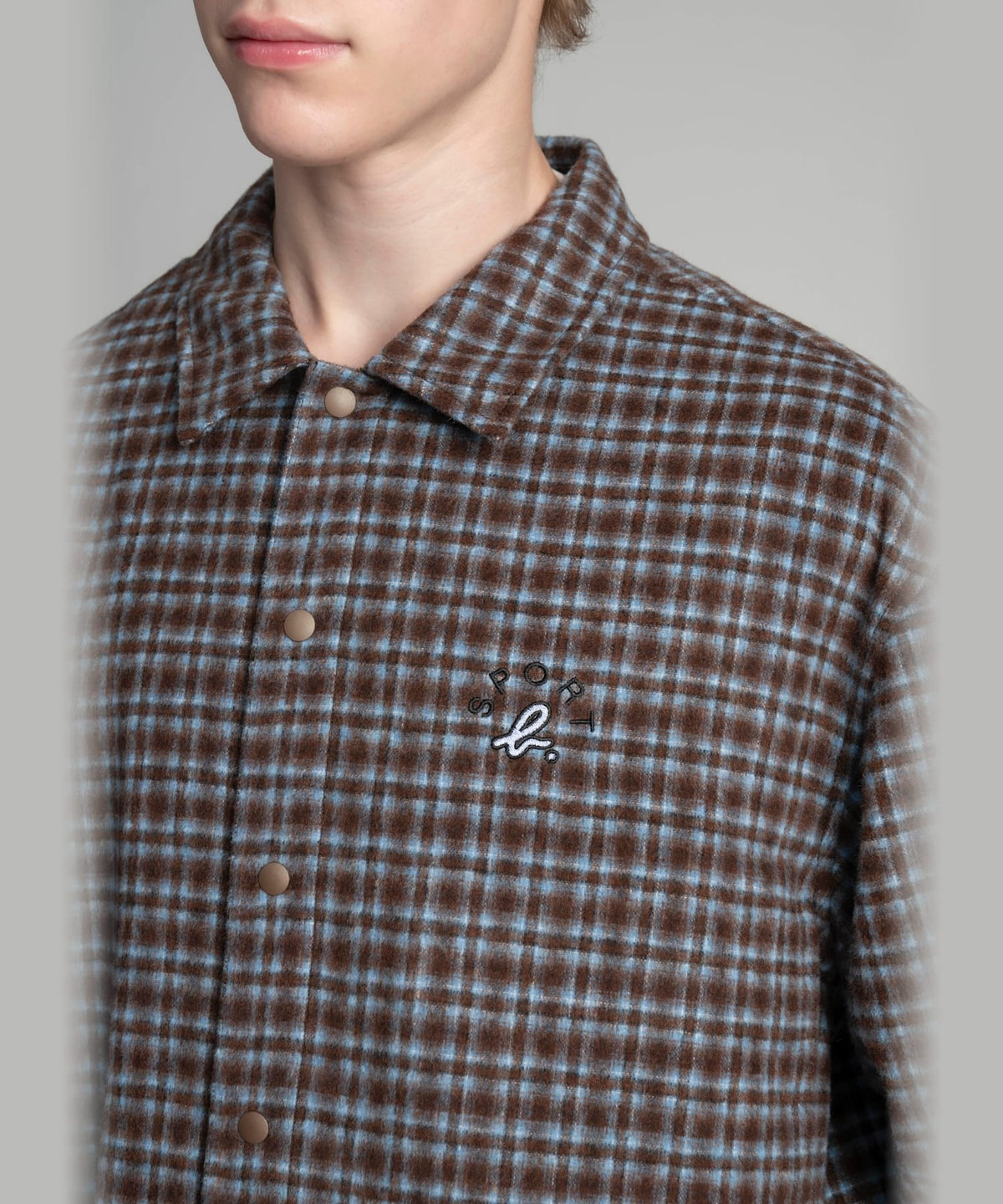HOMME メンズ SPORT b. メンズ 長袖 フランネルシャツジャケット ベージュ