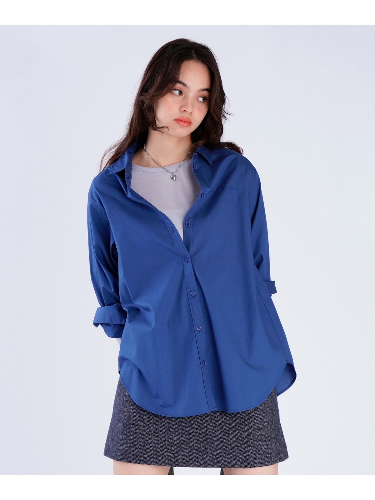 To b. by agnès b. 【Outlet】コットン ロングスリーブ シャツ ブルー