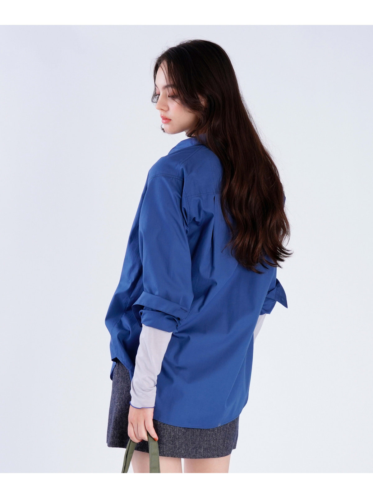 To b. by agnès b. 【Outlet】コットン ロングスリーブ シャツ ブルー