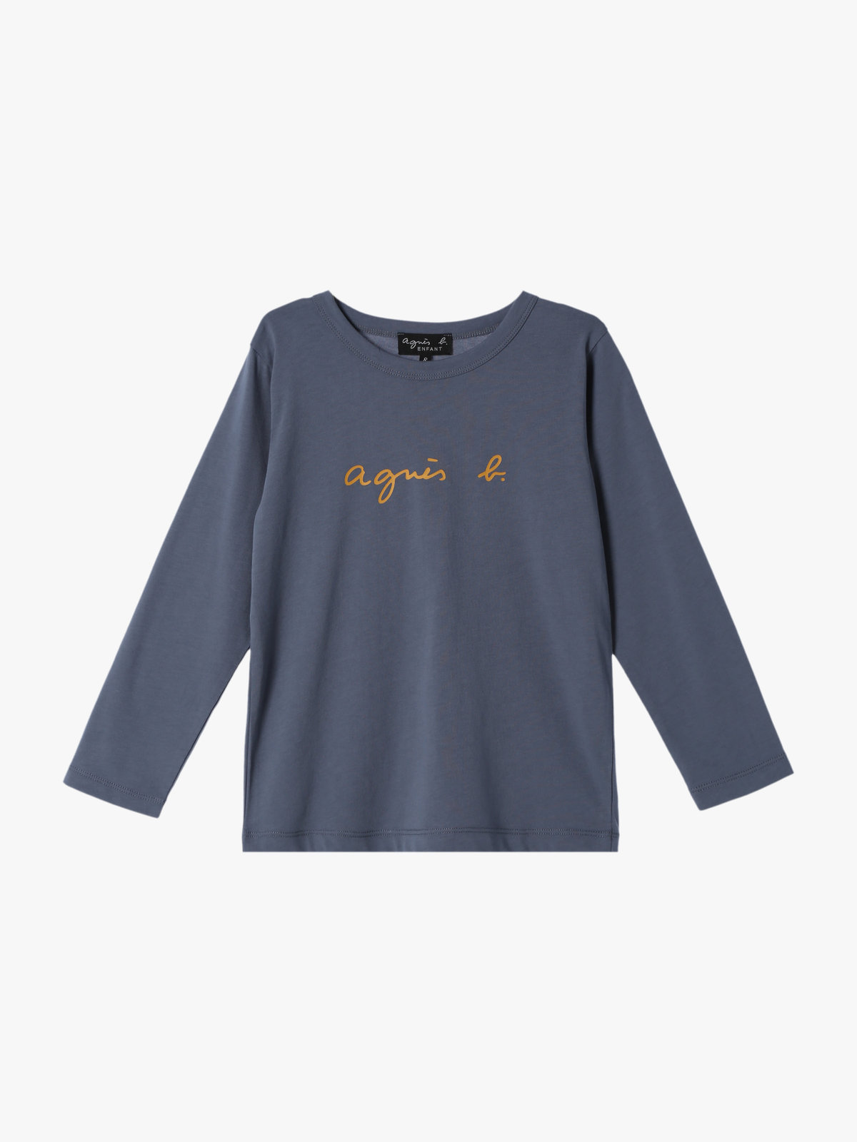 ENFANT ユニセックス キッズ ロゴ コットン 長袖 Tシャツ グレー