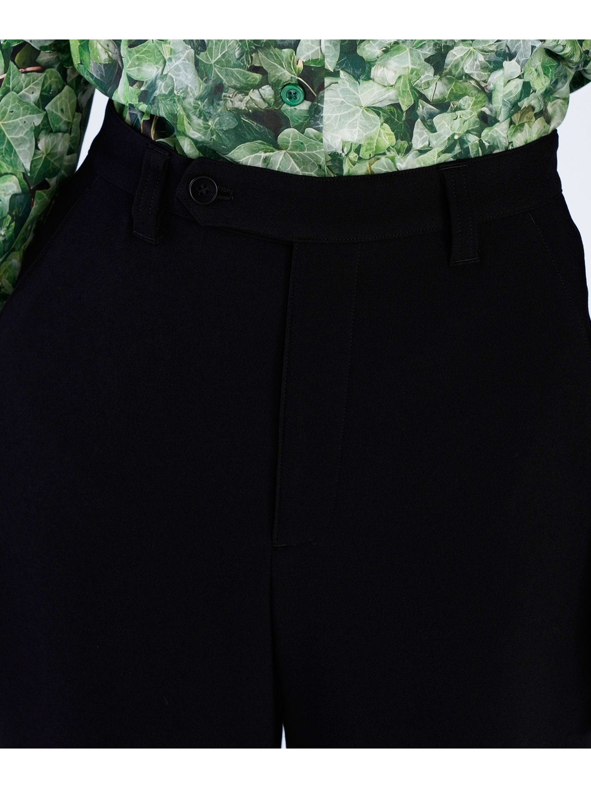 FEMME ウィメンズ ブラック トリアセテート クレープ ロングパンツ ”Boy” ブラック