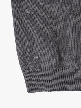 ENFANT ベビー ベビー ドット コットン 長袖 ニットプルオーバー グレー