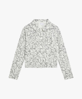 FEMME ウィメンズ フラワー ジャガードツイード ショートジャケット "Clarissa" グレー系その他