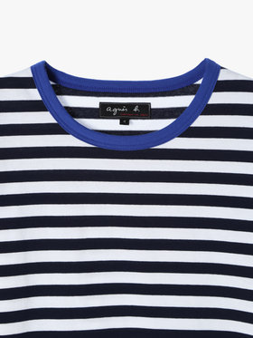 HOMME メンズ メンズ 細ボーダー コットン 長袖 Tシャツ ”Coulos” ブルー系その他