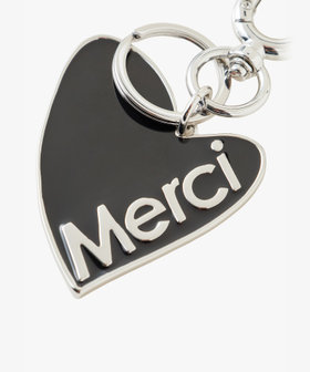 To b. by agnès b. メッセージ ハート キーチャーム "Merci" ブラック