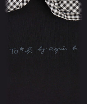 To b. by agnès b. ロゴ プリント コットン マカロン Tシャツ ブラック
