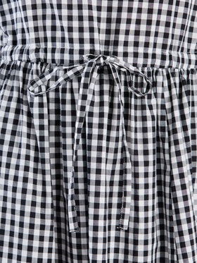 To b. by agnès b. ギンガムチェック コットン ロング ワンピース ホワイト×ブラック