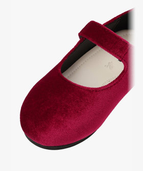 ENFANT ベビー ベビー ベロア バレエシューズ ピンク