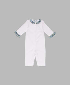 ENFANT ベビー ベビー フラワープリント コットン 長袖 ロンパース ブルー系その他