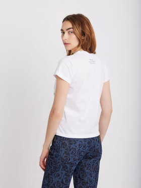 FEMME ウィメンズ コットン プリント 半袖 アーティスト Tシャツ ”Francois Prost” ホワイト