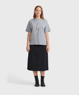 FEMME ウィメンズ アイコニック オーガニックコットン 半袖Tシャツ "Point d'Ironie" ベージュ