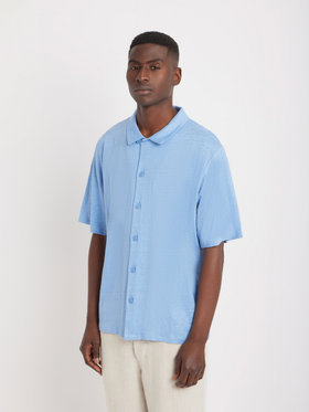 HOMME メンズ JDJ6 CHEMISE ジャージ リネン シャツ ブルー