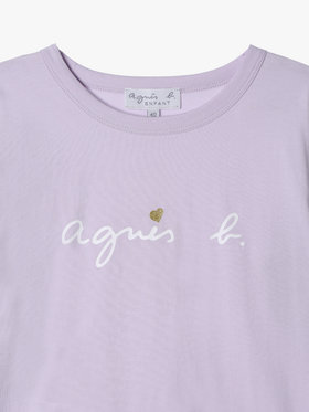 ENFANT ガールズ キッズ ロゴ ハート プリント コットン 長袖 Tシャツ パープル系その他