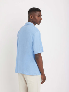 HOMME メンズ JDJ6 CHEMISE ジャージ リネン シャツ ブルー