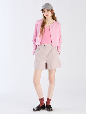 To b. by agnès b. 【Outlet】ボーダーコンパクトカーディガン ピンク