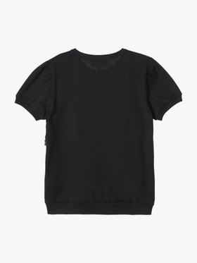 ENFANT ガールズ キッズ コットン ヘンリーネック 半袖 Tシャツ ブラック