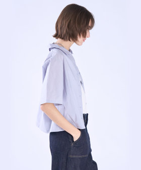 To b. by agnès b. ボックスカット 半袖 シャツ ブルー