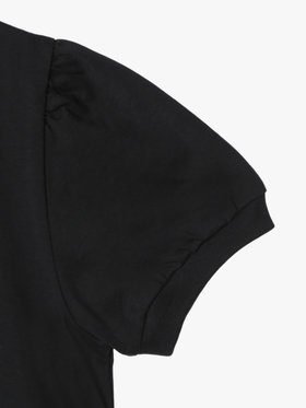 ENFANT ガールズ キッズ コットン ヘンリーネック 半袖 Tシャツ ブラック