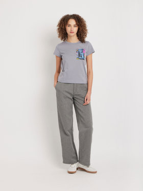 FEMME ウィメンズ オーガニックコットン フォトプリント 半袖 Tシャツ グレー