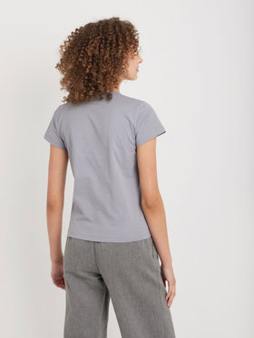 FEMME ウィメンズ オーガニックコットン フォトプリント 半袖 Tシャツ グレー