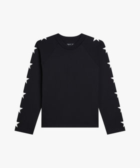 FEMME ウィメンズ プリント コットン ラグランスリーブ スウェット "Ox" ブラック