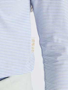 To b. by agnès b. 【Outlet】ボーダーコンパクトカーディガン ブルー