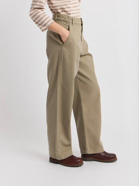 FEMME ウィメンズ コットンギャバジン ストレートパンツ ブラウン系その他