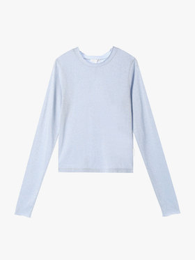 To b. by agnès b. 【Outlet】WW90 TS ラメジャージータートル ライトブルー