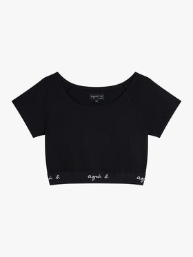 FEMME ウィメンズ 半袖 クロップドトップス ”Chic” ブラック