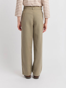 FEMME ウィメンズ コットンギャバジン ストレートパンツ ブラウン系その他