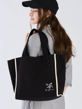 To b. by agnès b. To b. by agnes b.× green label relaxing コットン パイピング トートバッグ ブラック