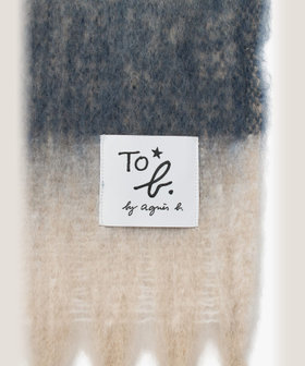 To b. by agnès b. ブロックチェック マフラー ブルー