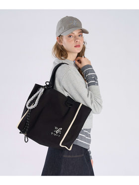 To b. by agnès b. To b. by agnes b.× green label relaxing コットン パイピング トートバッグ ブラック