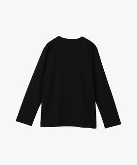 FEMME ウィメンズ フォトプリント コットン 長袖 Tシャツ ブラック