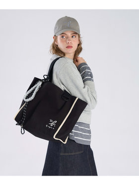 To b. by agnès b. To b. by agnes b.× green label relaxing コットン パイピング トートバッグ ブラック