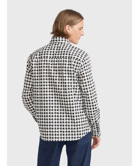 HOMME メンズ メンズ チェックプリント コットン 長袖 シャツ "Andy" ブラック