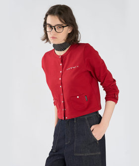 To b. by agnès b. To b. by agnes b.× green label relaxing オーガニックコットン ニュートラディショナルカーディガン レッド