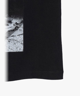 ENFANT ベビー ベビー フォトプリント コットン 半袖 Tシャツ ブラック