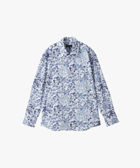 HOMME メンズ メンズ フラワープリント コットン 長袖 シャツ "Thomas" ブルー系その他