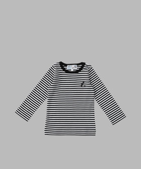 ENFANT ベビー WEB限定 ベビーギフトボックス ロゴボーダーTシャツ・サロペット2点セット ブラック