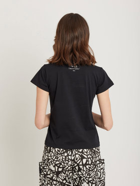 FEMME ウィメンズ コットン プリント 半袖 アーティスト Tシャツ ”Hugo Naccache” ブラック