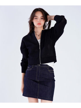 To b. by agnès b. 【Outlet】メッシュ ニット ブルゾン ブラック