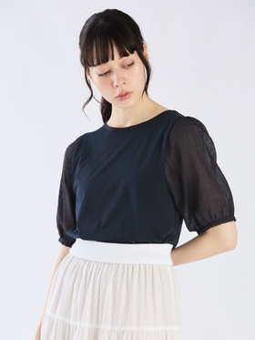 To b. by agnès b. 【Outlet】シアースリーブTシャツ ネイビー