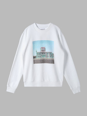 HOMME メンズ メンズ フォトプリント アーティスト 長袖 スウェット ”Francois Prost” ホワイト